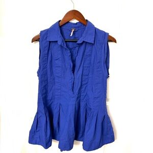 Free People Collared Pleated Top Size Extra Small